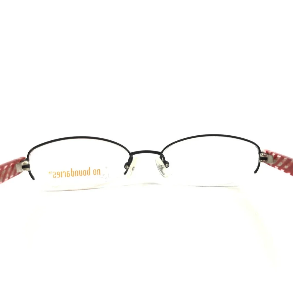 No Boundaries Petite Eyeglasses Frames Daisy BKR Black Red Oval 49-17-135